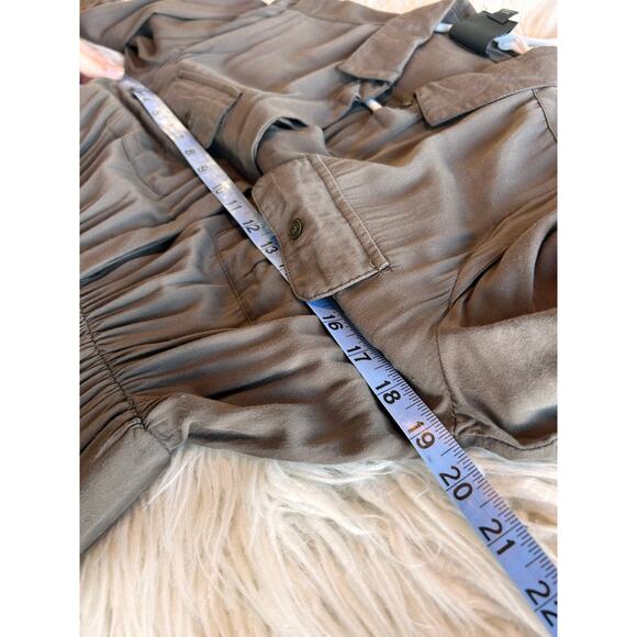 Effortless Anthropologie Maeve Dakota Button-Up Shirt Dress Brown Size X-Small - Picture 10 of 11